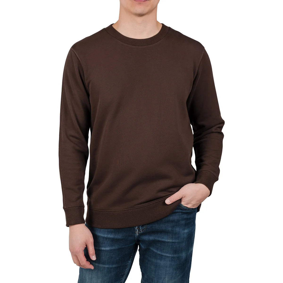 ROUGH DRESS - Chandail pour Homme-Mens-French-Terry-Crewneck-Brun-Brown-1910019-1934625