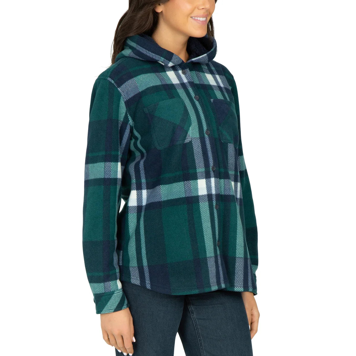REALTREE - Veste-Chemise à Capuchon pour Femme-Womens-Bonded-Fleece-Hooded-Jacket-Vert-Green-5312000-1923723