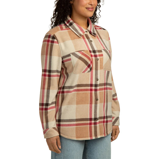 REALTREE - Veste-Chemise en Molleton Contrecollé pour Femme-WOMEN'S-BONDED-FLEECE-SHIRT-JACKET-COSTCO-2909001-BRUN-BROWN-2