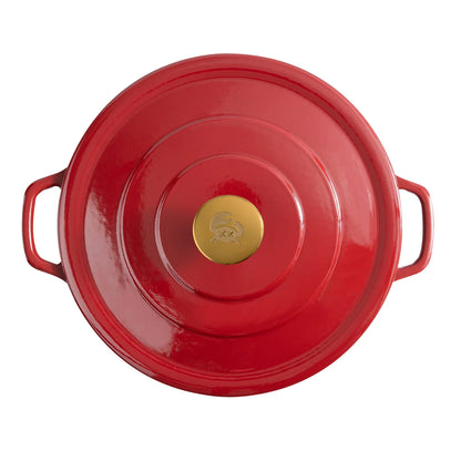 CHUCK HUGHES - Braisière en Fonte de 3,9 L-braiser-cast-iron-costco-2007239-red-rouge-3