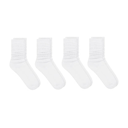 SCOTCH & SODA - Paquet de 4 Chaussettes Accordéons Mi-Mollet-pack-slouch-crew-socks-costco-1925617-white-blanc-2