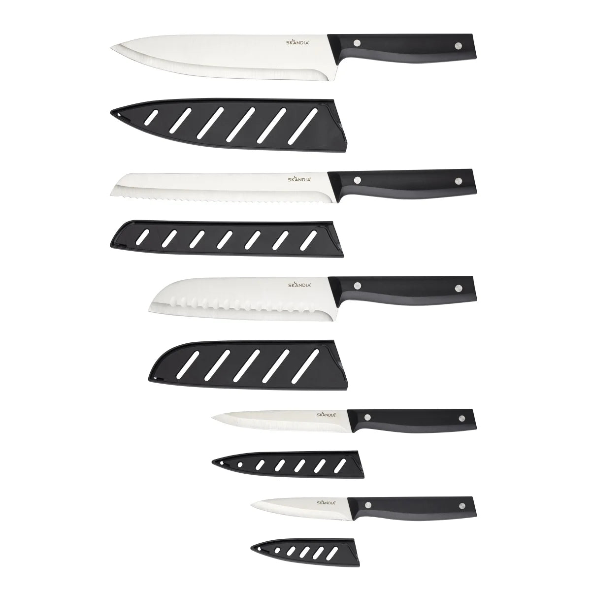 SKANDIA - Ensemble de 5 Couteaux avec Protège-Lames-blad-guards-knife-set-costco-1938125-2