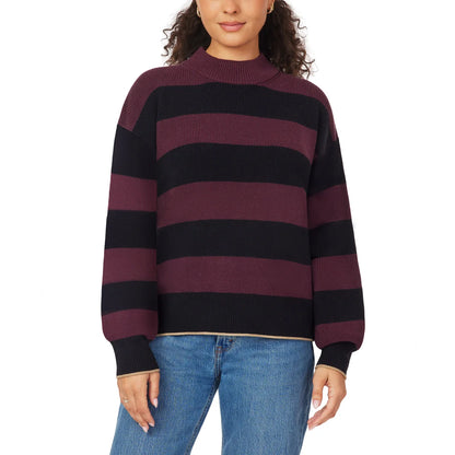 SCOTCH & SODA - Chandail Côtelé à Col Montant pour Femmes-womens-ribbed-mock-neck-pullover-1917512-1938879-rouge-bourgogne-red-burgundy-1