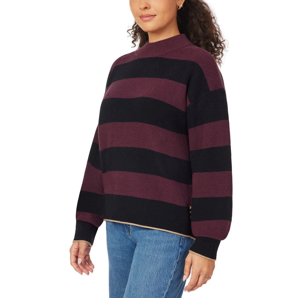 SCOTCH & SODA - Chandail Côtelé à Col Montant pour Femmes-womens-ribbed-mock-neck-pullover-1917512-1938879-rouge-bourgogne-red-burgundy-5