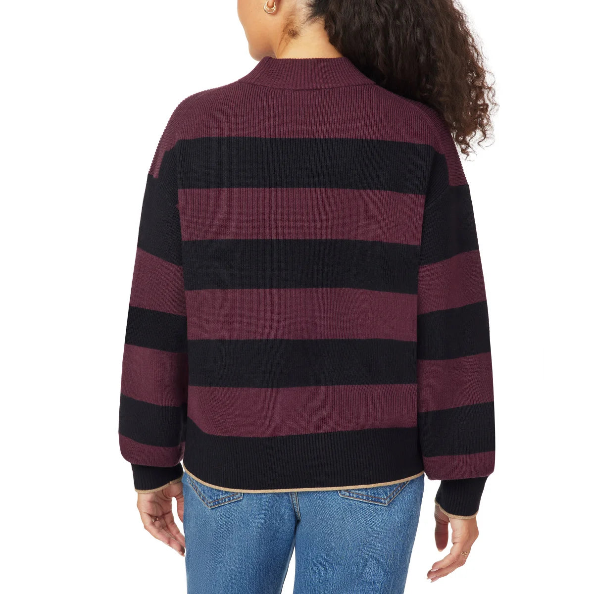 SCOTCH & SODA - Chandail Côtelé à Col Montant pour Femmes-womens-ribbed-mock-neck-pullover-1917512-1938879-rouge-bourgogne-red-burgundy-3