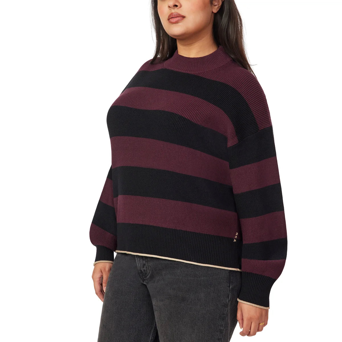 SCOTCH & SODA - Chandail Côtelé à Col Montant pour Femmes-womens-ribbed-mock-neck-pullover-1917512-1938879-rouge-bourgogne-red-burgundy-6