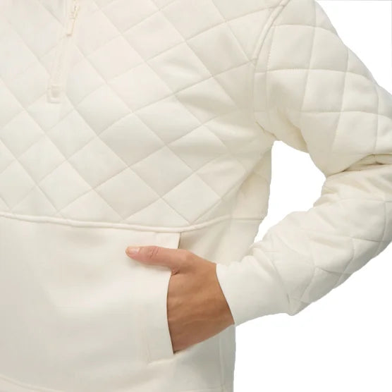 TILLEY - Haut Matelassé à Glissière un Quart pour Femme-Womens-Quilted-1/4-Zip-Pullover-Crème-Cream-1947324-1953278