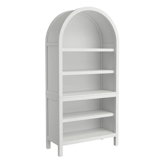 TRESANTI - Bibliothèque à Dessus Arrondi-arched-top-bookcase-mia-white-blanc-costco-1783090-BK754-F975