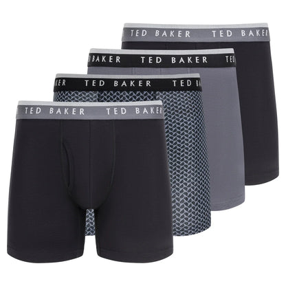 TED BAKER - Paquet de 4 Caleçon Boxeur pour Homme-PACK-MEN'S-BOXER-BRIEF-COSTCO-7947271-BLACK-NOIR-4