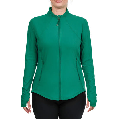TUFF VEDA - Veste de Yoga Côtelée pour Femme-women's-ribbed-yoga-jacket-costco-6261002-green-vert