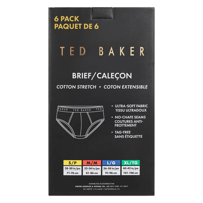 TED BAKER - Paquet de 6 Caleçons Pour Homme-Mens-6-Pack-Brief-Noir-Black-3896710-1905175