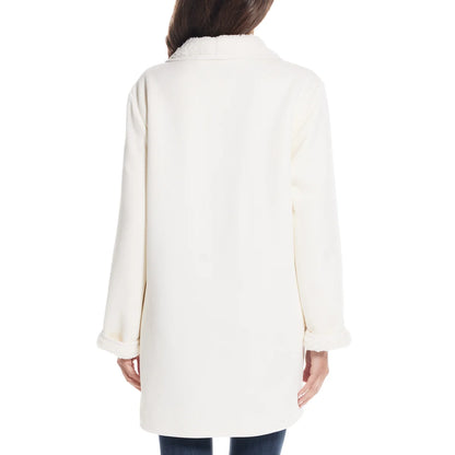 WEATHERPROOF - Cardigan Réversible en Sherpa pour Femme-Womens-Reversible-Sherpa-Cardigan-Blanc-White-Crème-Cream-1931775-1931777