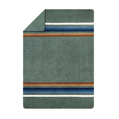 PENDLETON-COUVERTURE-SHERPA-BLANKET-KING-TRÈS-GRAND-VERT